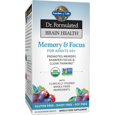 Dr. Formulated Brain Health Memory & Focus for Adults 40+ (Garden of Life)