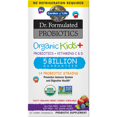 Dr. Formulated Probiotics Organic Kids+ Shelf-Stable, Berry Cherry (Garden of Life)