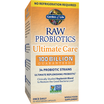 Raw Probiotics Ultimate Care shelf (Garden of Life)